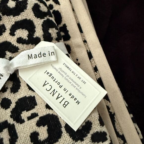 Bianca Portugal Leopard Towel Set 6pc Luxury Bath Hand Tip Towels Artistic - Picture 5 of 9